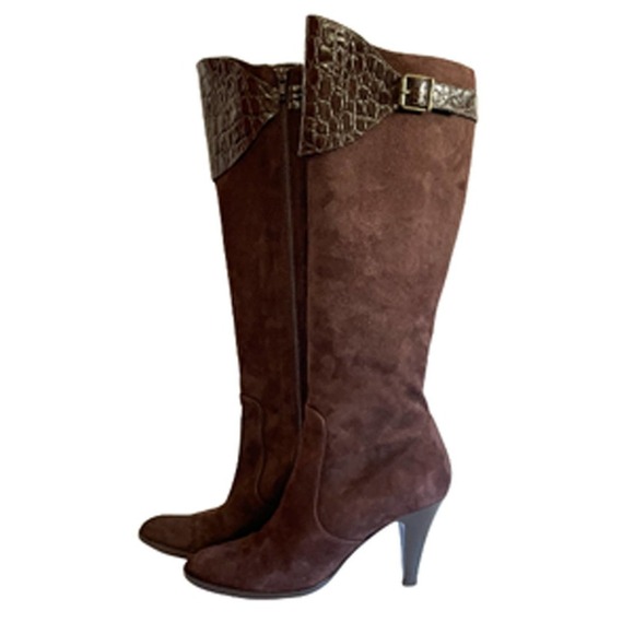 Max De Carlo Brown Leather Boots Size 8.5